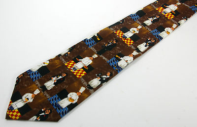 Tie Chef Cook Waiter Maitra D' Necktie Samuel Broome Brown USA Server Restaurant