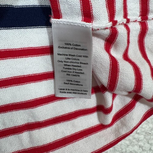 Vineyard Vines Womens Knit Nautical Top sz M White Blue Striped Preppy - Picture 5 of 5