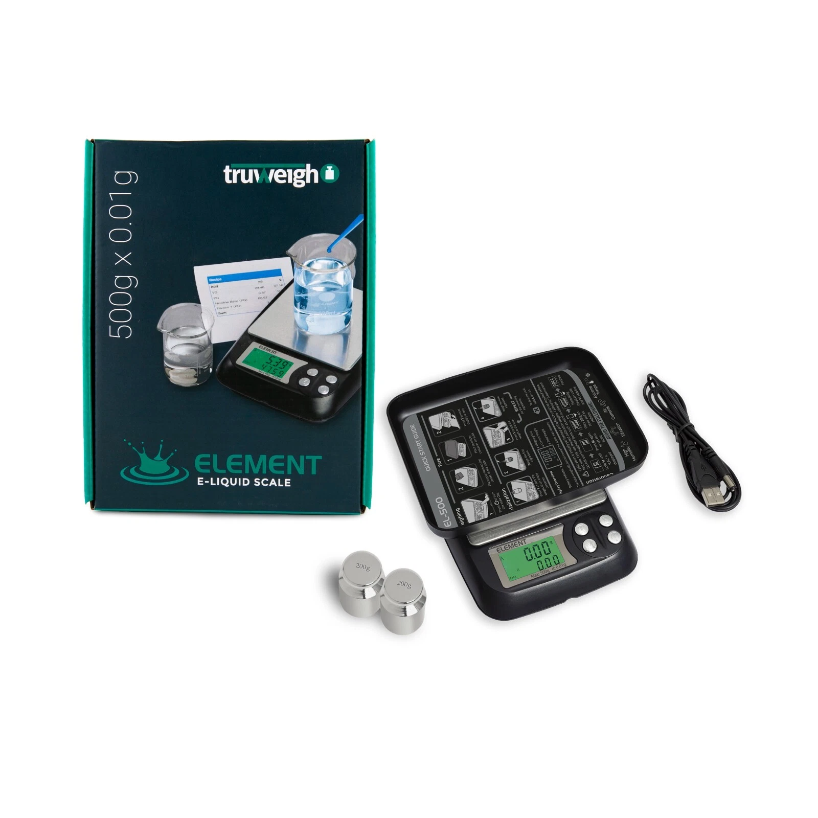 Truweigh Digital Kitchen Food Scale for Cooking - Grams & Ounces 500g x 0.01g