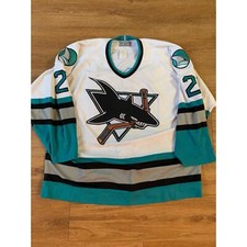 Vintage San Jose sharks hockey jersey size xl fight strap 1990s 80s