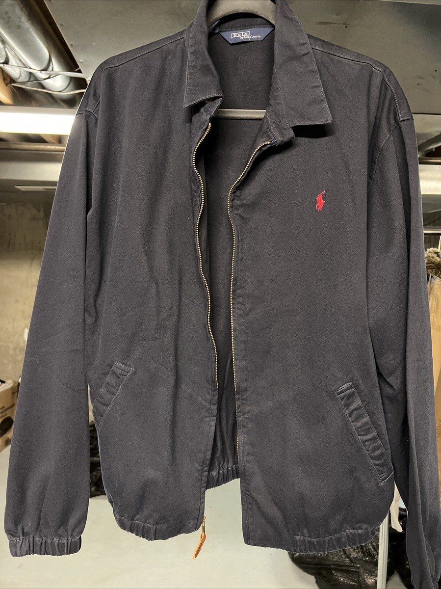 Vintage Polo Ralph Lauren Logo Blue Zip Up Light Jacket Size XL | eBay