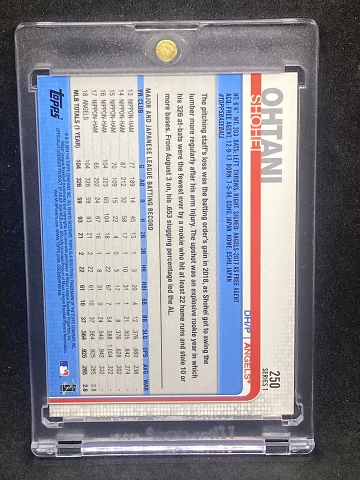 Shohei Ohtani RARO NOVATO COPA TOPPS TARJETA DE INVERSIÓN BATEO MVP ANGELS ROY Foto 2 de 2