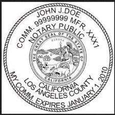 State of CALIFORNIA  Custom Round Self-Inking Notary Public Stamp Ideal 400R