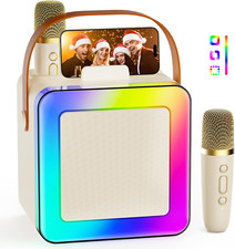 Karaoke Machine for Kids Adults, Portable Bluetooth Karaoke Speaker with 2 Wirel