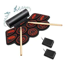 Sonart 9 Pad Electronic Drum Set Roll Up Drum Kit w/ MIDI & Dual Speakers #R2528