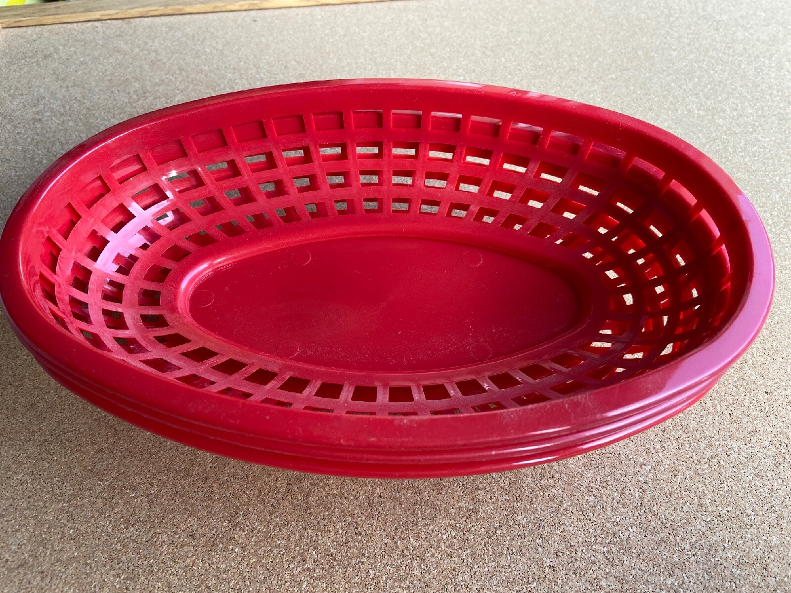 Lot Of 3 Vintage Tablecraft Products Red Plastic Serving Basket Made in