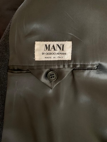 Mani by GIORGIO ARMANI “Made in Italy”men’s Wool 38R Dbl Breasted Charcoal Grey - Picture 11 of 17