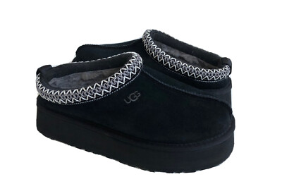 UGG WOMEN TAZZ BLACK SHEARLING LINED SUEDE PLATFORM SHOES US 12 / EU 43 / UK 10