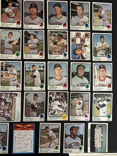 1973 Topps DETROIT TIGERS Complete TEAM Set of 29 KALINE Lolich HORTON Hiller - Picture 3 of 3