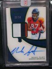 Noah Fant 2019 Immaculate Collection Green ROOKIE AUTO 3 color PATCH BRONCOS /14