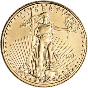 2021 American Gold Eagle 1/10 oz $5 - BU