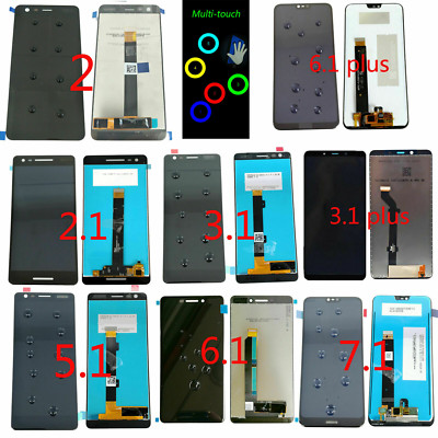 Nokia 1 2 3 3.1 5 5.1 6 6.1 Plus 2018 7 7.1 8  LCD Display Touch Digitizer black