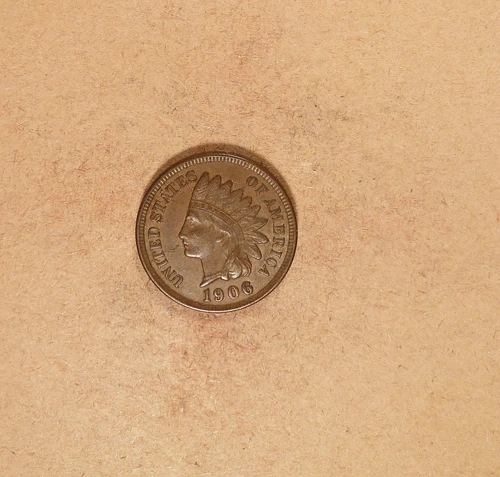 1906 Indian Head Cent grades AU, For Date or Type Collecting.