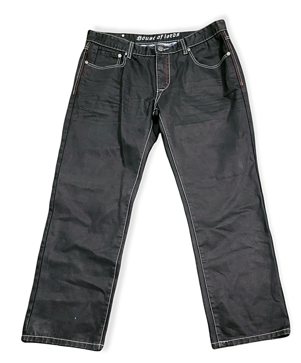 House of Lords Denim Studded Zipper Blank Denim Jean Pants