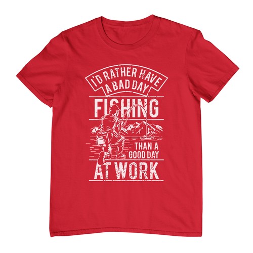 Bad Day Fishing t-shirt - Funny and Fishy! 100% cotton, Funny t-shirt, Unisex Pr - Picture 9 of 90