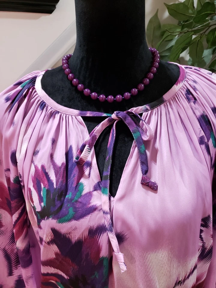 Jennifer Lopez Women's Purple Polyester Round Neck Long Sleeve Top Blouse Size M - Image 2 of 4