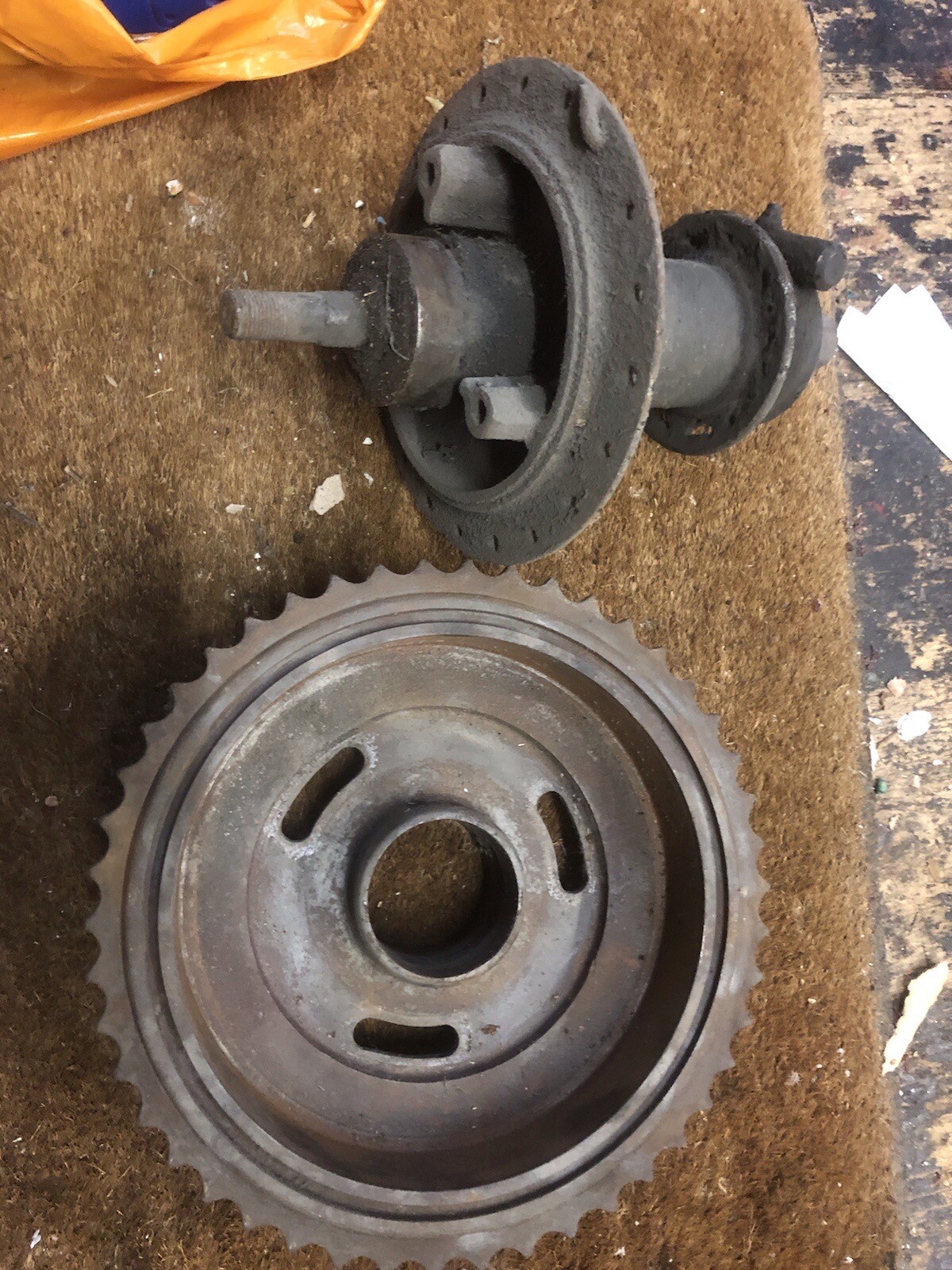 Vintage motorcycle rear hub and brake drum Enfield? eBay