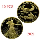 10-pcs 2021 - 1oz US Statue of Liberty Gold Plated Coin - American Eagle
