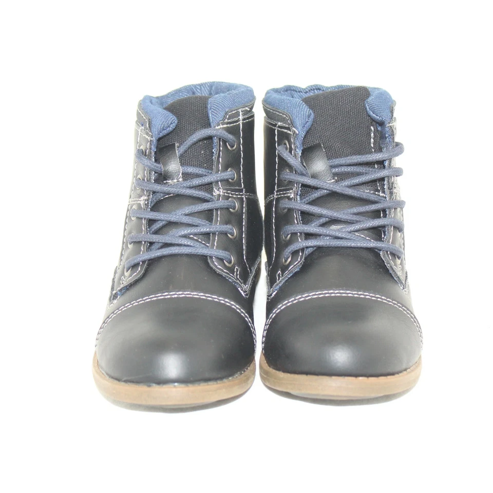 ARIZONA Niños Pequeños MAXMILLIAN Botines Zapato Talla 12 M Azul Marino Imitación Cuero NUEVO Foto 4 de 4