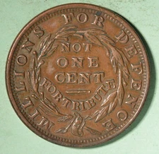 1837 Hard Times Token - Millions for Defence Not One Cent for Tribute INV# A-303