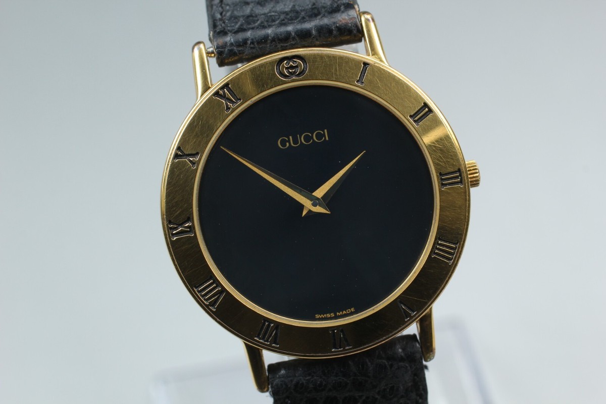 0812562 ▽ GUCCI グッチ 3000.2.M メンズ腕時計 QZ クォーツ ゴールド 