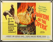 PHANTOM OF THE OPERA POSTER 1962 HERBERT LOM HEATHER SEARS HALF SHEET