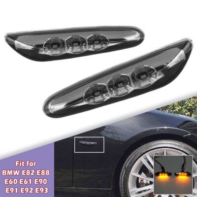 BMW M LED Black Side Marker Lights - Turn Signals For E82 E88 E60 E61 E90 E91 E92 E93 Models