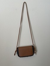 Universal Thread Women s Black/Brown Straw Flap Knotted One Size Crossbody Bag