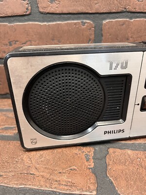 Vintage Philips 170 AM FM Portable Transistor Radio Stainless