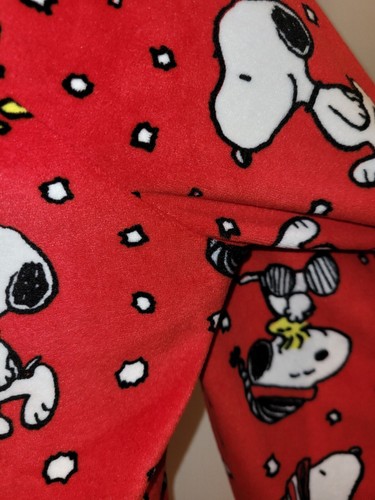 Peanuts Women's Fleece Pajama SET Snoopy Woodstock Snow Winter size XL - Picture 8 of 24