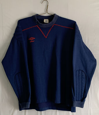 Umbro Men s Soccer Jersey Size Large L Dark Blue Goalkeeper USA Made 90S Vintage