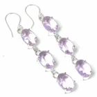 Pink Kunzite Gemstone Handmade 925 Sterling Silver Jewelry Earring Sz 2.50"