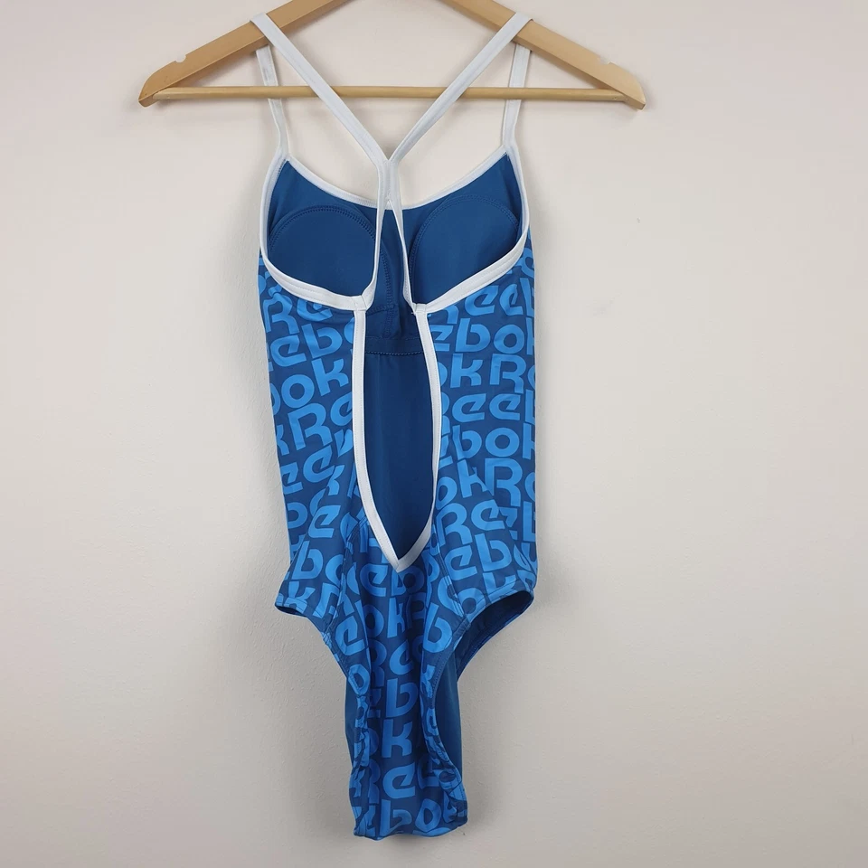 Traje de baño Reebok para mujer pequeño azul espalda de carreras traje de baño Foto 2 de 4