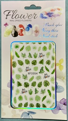 Nail Stickers Art Decal DIY Design 3D Waterproof Tropical Leaf Aloha XF3354