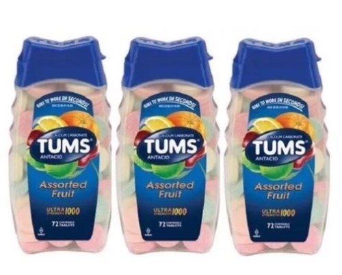 Tums Ultra 1000 Maximum Strength Assorted Fruit Antacid/Calcium 3 Bottle Pack - Picture 7 of 8