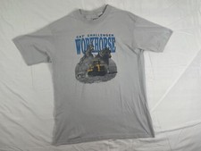 Vintage Hanes T Shirt Mens Large Made in USA CAT Horses Workhorse Single Stitch