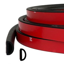 D Shape EPDM Foam Seal with Tape, -Adhesive Weather Stripping for Boat, Auto,...
