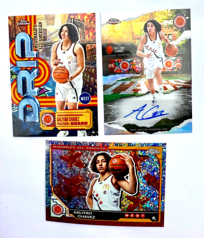 3 2025 Topps McDonald’s Aaliyah Chavez Lot RC Auto Drip CASE HIT & McFlurry