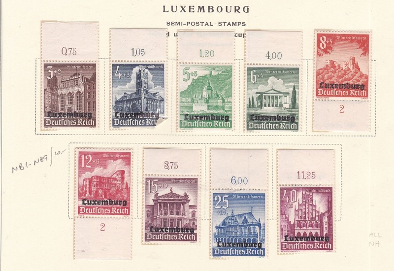 LUXEMBOURG^^^1941     N81-N89 MNH set  ( German Occupation )@ dco4181lux81