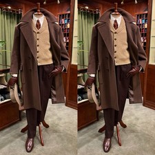 Winter Men Long Overcoats Vintage Cashmere Man Coats Outwear Men Wool Jacktes