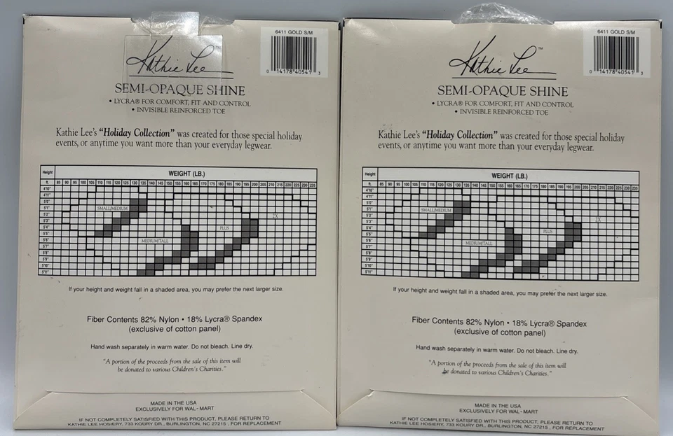 Pantyhose Kathie Lee Control Top Size Small/ Medium Gold Semi-Opaque Lot Of 2 - Image 3 of 4
