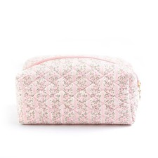 Floral Make Up Bag Coquette Cosmetic Bag Quilted Makeup Bag for Women Portabl...