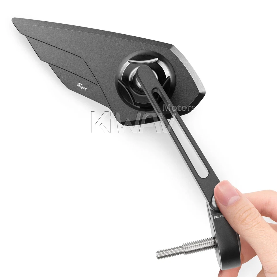 Espejo de extremo de barra KiWAV delgado WISP DERECHO 8mm atornillado para KYMCO Foto 3 de 4