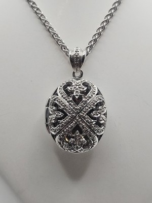 STS Chuck Clemency Sterlingsilber Diamant Fluer de Les Schmuck Anhänger Halskette