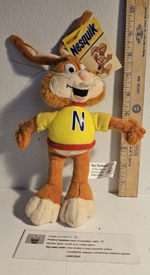 NESTLE NESQUIK Hase Kaninchen Plüschtier Stofftier 2001 10 Zoll Neu mit Etikett 