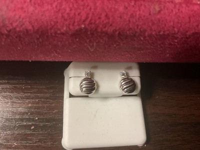 Sterling Silber Ohrstecker mit kleinen Cos Neu in Box 
