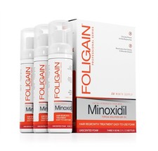 Foligain - Minoxidil 5% Hair Regrowth Foam For Men 3 Month Supply (177ml)