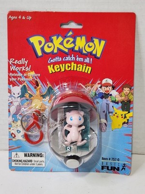 Vintage Mew Pokemon Factory Sealed Keychain Pokeball Basic Fun- Nintendo- Rare