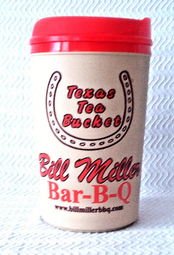 BILL MILLER Bar-B-Que Texas Ice Tea Travel Bucket Quart Size Made by Aladdin USA