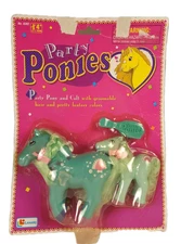 Party Ponies No. 8302 Pony And Colt Set Toys 1995 Brush Sealed Vintage Lanard